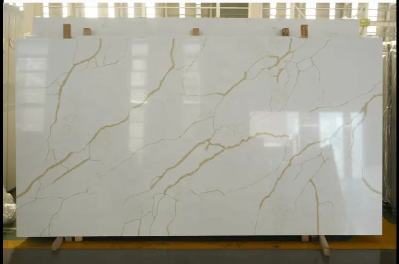SFK03 White Carrara Calacatta Quartz Slabs Artificial 18mm P